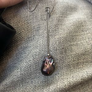 Freshwater Large Baroque 925 Silver Necklace